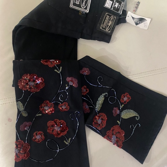 Ladies Vintage Embellished Black Parasuco Jeans Sz 26 - Picture 1 of 14